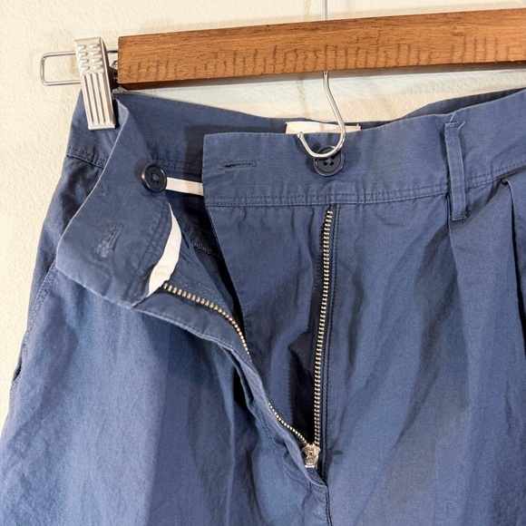 Aritzia Wilfred Blue Wide Leg Cropped Pants Size 00 Cotton Casual Office Preppy - Picture 6 of 11